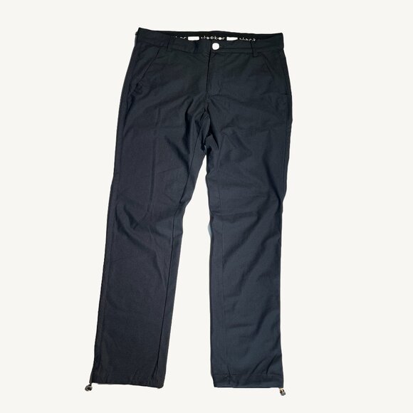 Jeaniologie Black Elton Straight Leg Extendible Slacker Pants Size Medium 32 - Picture 1 of 9